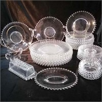 Candlewick clear dishes, 8 dinner plates