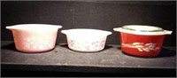 Vintage Pyrex bowls two are in the pink