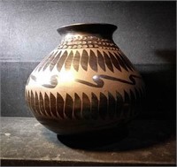 Large black pottery vase marked Sierra SW