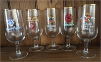 Set 5 German Beer Glasses