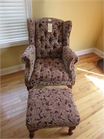 Wing Back Chair w/Ottoman