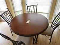 Iron & Wood Table w/ 4 Chairs