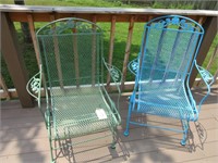2 Wrought Iron Spring Chairs