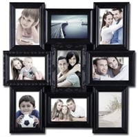 9-Opening Black Plastic Wall Hanging Collage Frame