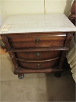 3 Drawer Marble Top Night Stand