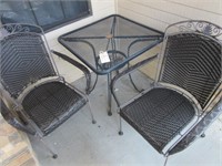 Iron Patio Table & 2 Chairs
