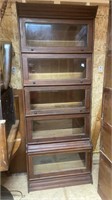 Mahogany Five Stack Step Back Bookcase