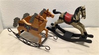 (2) Rocking Horse Decorations Approx 10.5” Tall