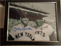 MICKEY MANTLE & WILLIE MAYS SIGNED 8X10 W CERT