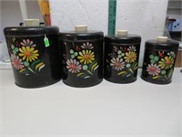 4 Pc Mid-Century Graduated Canister Set (6" up to