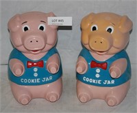 2 PLASTIC BATTERY-OP PIG COOKIE JARS