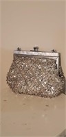 Stunning silver sequence evening bag vintage