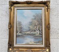 Framed Landscape Oil Painting - Signed Antonio?