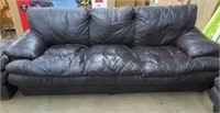 4-Pc Black Leather Couch, Love Seat, Chair, Ottomn