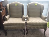 Pair of vintage wingback Gold Chairs