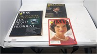 3 magazines on Kennedy