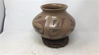 Signed Ortiz southwest pottery vase 9 inches