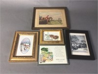 Assorted framed artwork