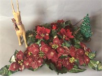 Vintage lighted ceramic Christmas tree and decor
