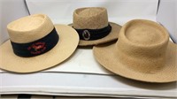 Three straw hats