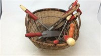 Basket of kitchen utensils