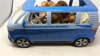 Barbie VW bus with four dolls