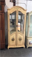 Decorated wooden china cabinet