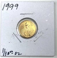 1999 Gold 1/10 American Eagle .999 Fine, U.S.