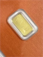 1 Gram Gold Bar, Valcambi Suisse Carded 999.9