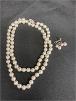 14K White Gold Earrings & Necklace