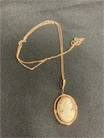 14K Necklace With Carved Cameo