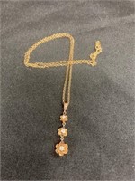 14K Necklace With 3 Small Diamonds