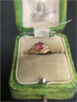 10K Ring With Pink Stone