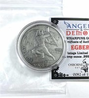 1oz Silver Angel & Demons Antiqued, Egbert /1500