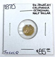 1870 California Gold Piece, Holed