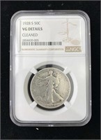 1928-S Walking Liberty Silver Half Dollar, NGC VG