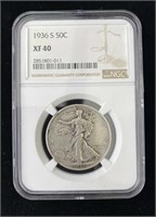 1936-S Walking Liberty Half Dollar, NGC XF-40