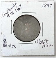 1897 Guatemala Silver 2 Reales