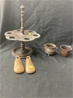 Miniature Composition Painted Bucket, Pipe Stand