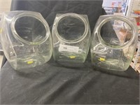 3 Glass Canister Store Display Jars