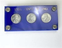 1943 Steel Cents PDS Set, All BU Nice Coins