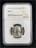 1776-1976-S Silver Drummer Quarter, NGC MS-67