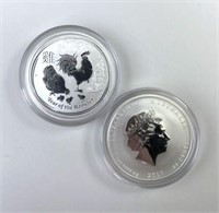 (2) 2017 Silver 1/2oz Year of the Rooster