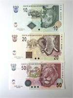 3pc Set of South African Animal Currency