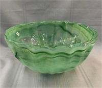 Murano green glass bowl, bol en verre Murano