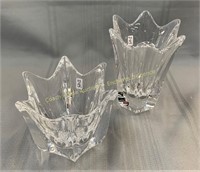 (2) Orrefors crystal vases, Vases en cristal