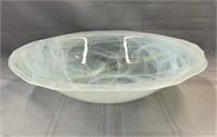 Art glass bowl, bol en verre, 18.5" x 4.5"