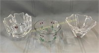 (3) Orrefors crystal bowls, bols en cristal