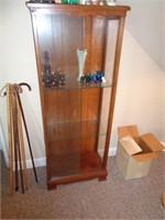 GLASS CURIO CABINET 53 1/2"T X21"W X11 1/2"D / AR