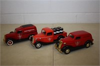 3 Canadian Tire Die Cast Banks with Keys 7L